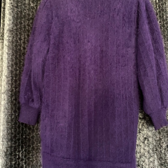 Women Sweater Cardigan long Purple Angora 80% - Picture 6 of 7